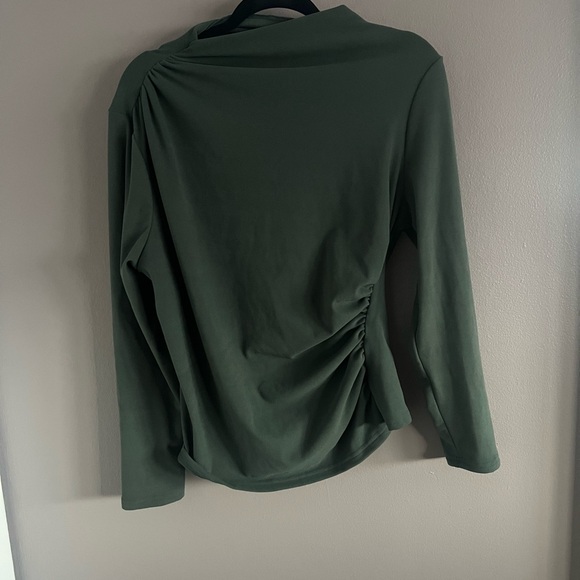 SHEIN Green Ruched long sleeve mock neck top - Picture 4 of 8